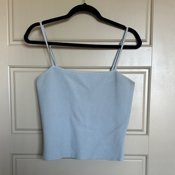 Babaton Tops - Aritzia Babaton Light Blue Ribbed Camisole
